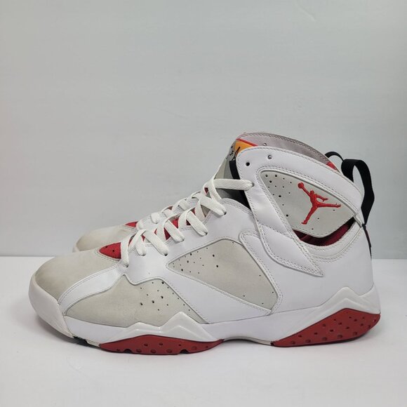 Air Jordan 7 Hare 2008 Men's White Red Sneakers 304775-102 US Size 12 - Picture 2 of 8